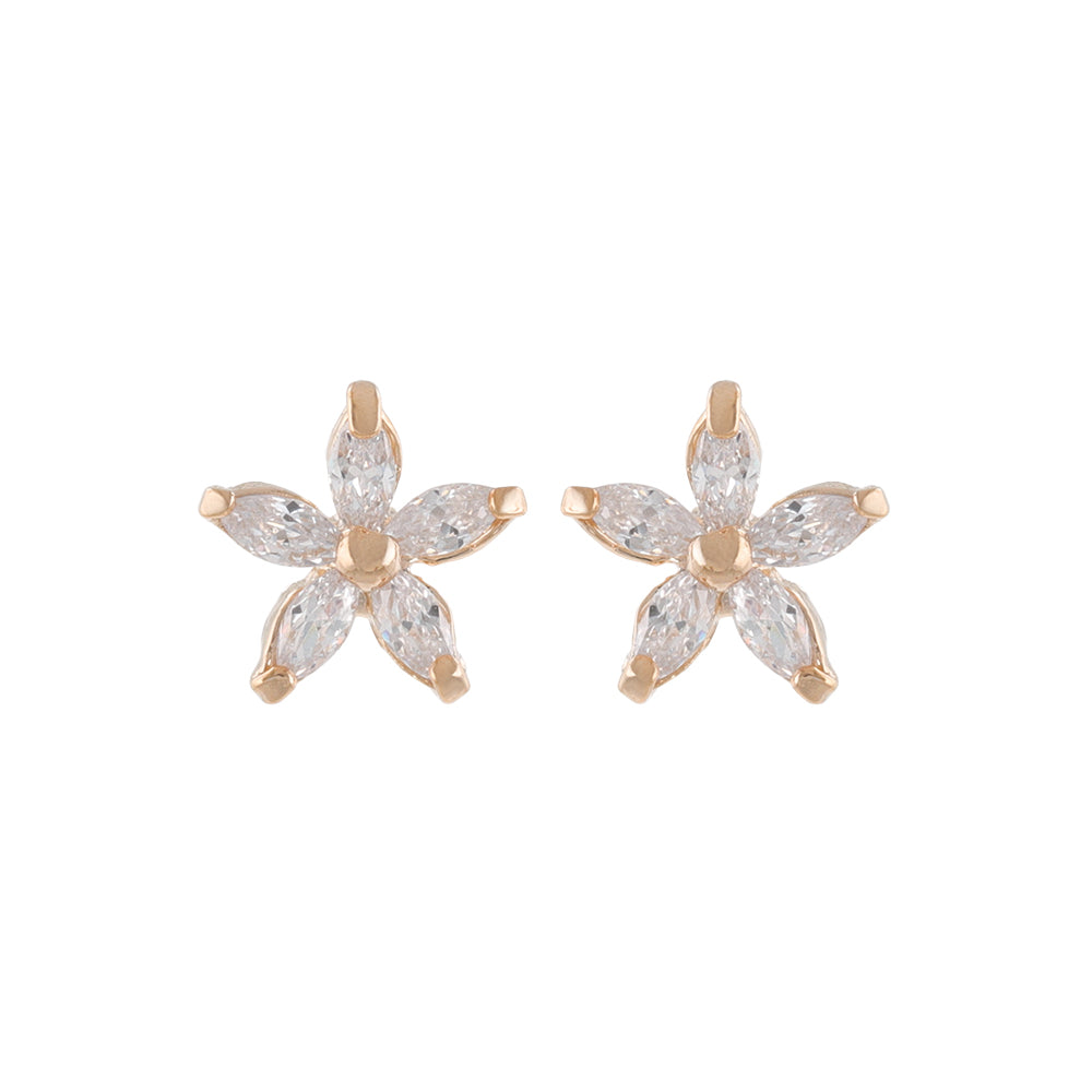 Flower CZ Titanium Studs