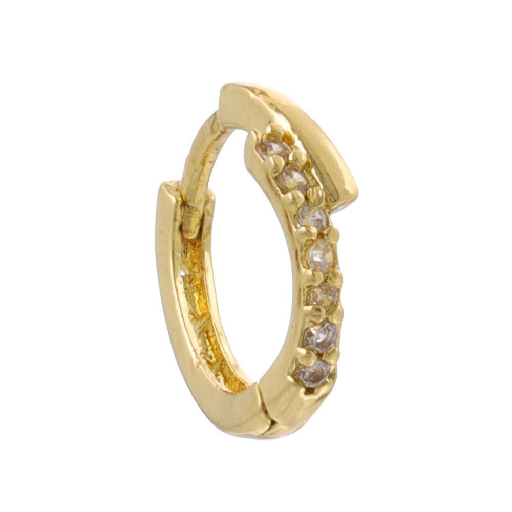 Pave Accent Huggie Hoop Earrings