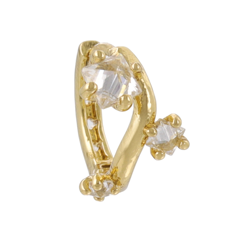 Stone Cluster Huggie Hoop Earrings