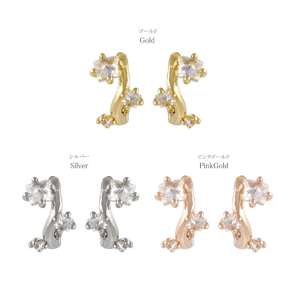 Stone Cluster Huggie Hoop Earrings