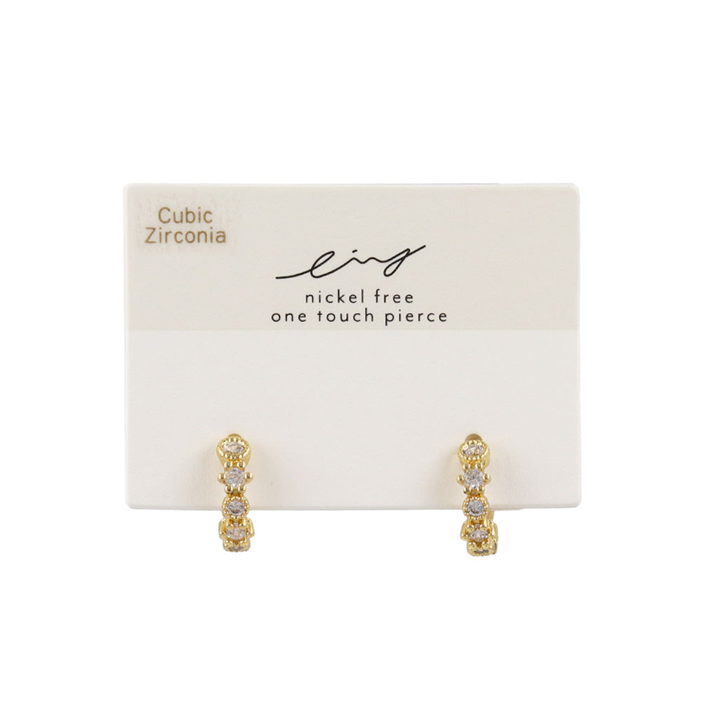 Rhinestone Huggie Hoop Earrings