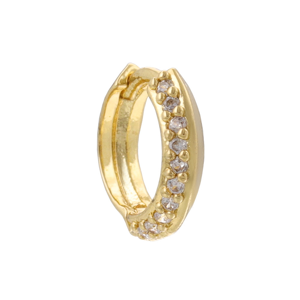 Half Pave Huggie Earrings