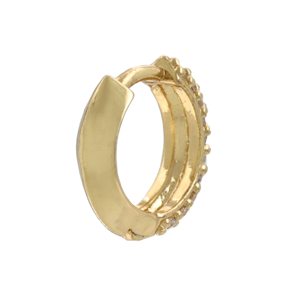 Half Pave Huggie Earrings