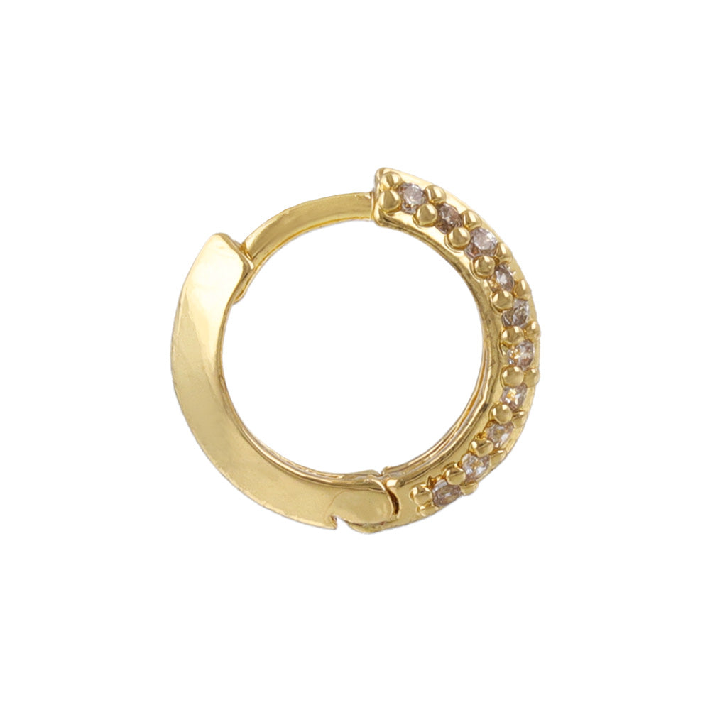 Half Pave Huggie Earrings