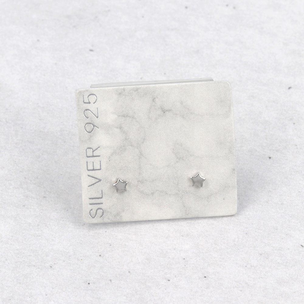 925 Silver Tiny Star Studs