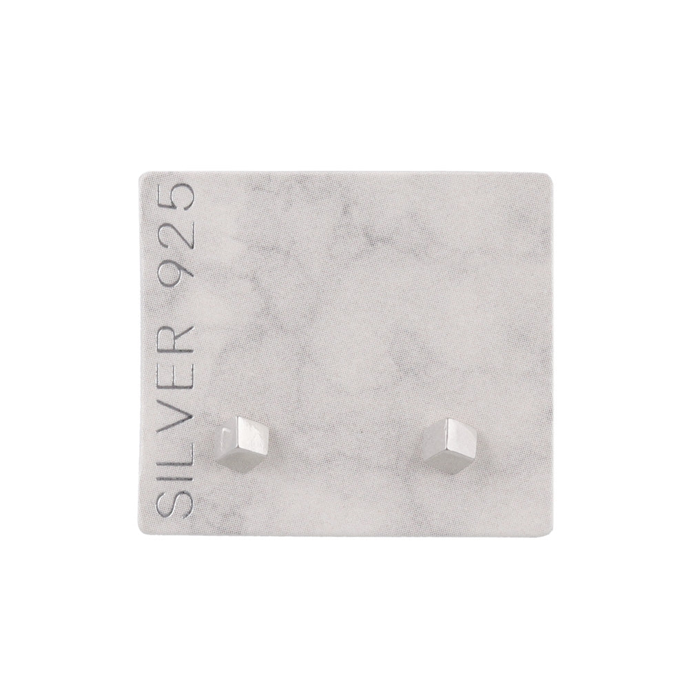 925 Silver Tiny Cube Studs