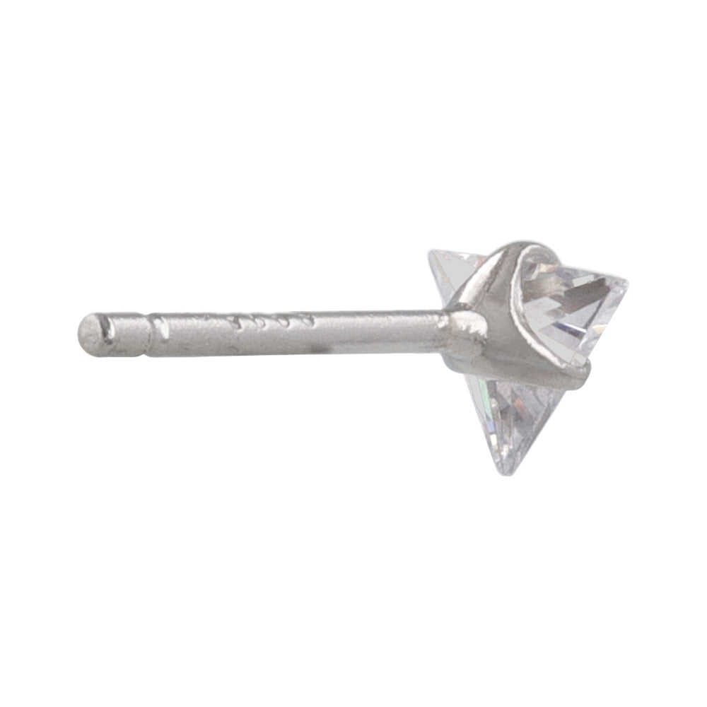 925 Silver Mini CZ Triangle Studs