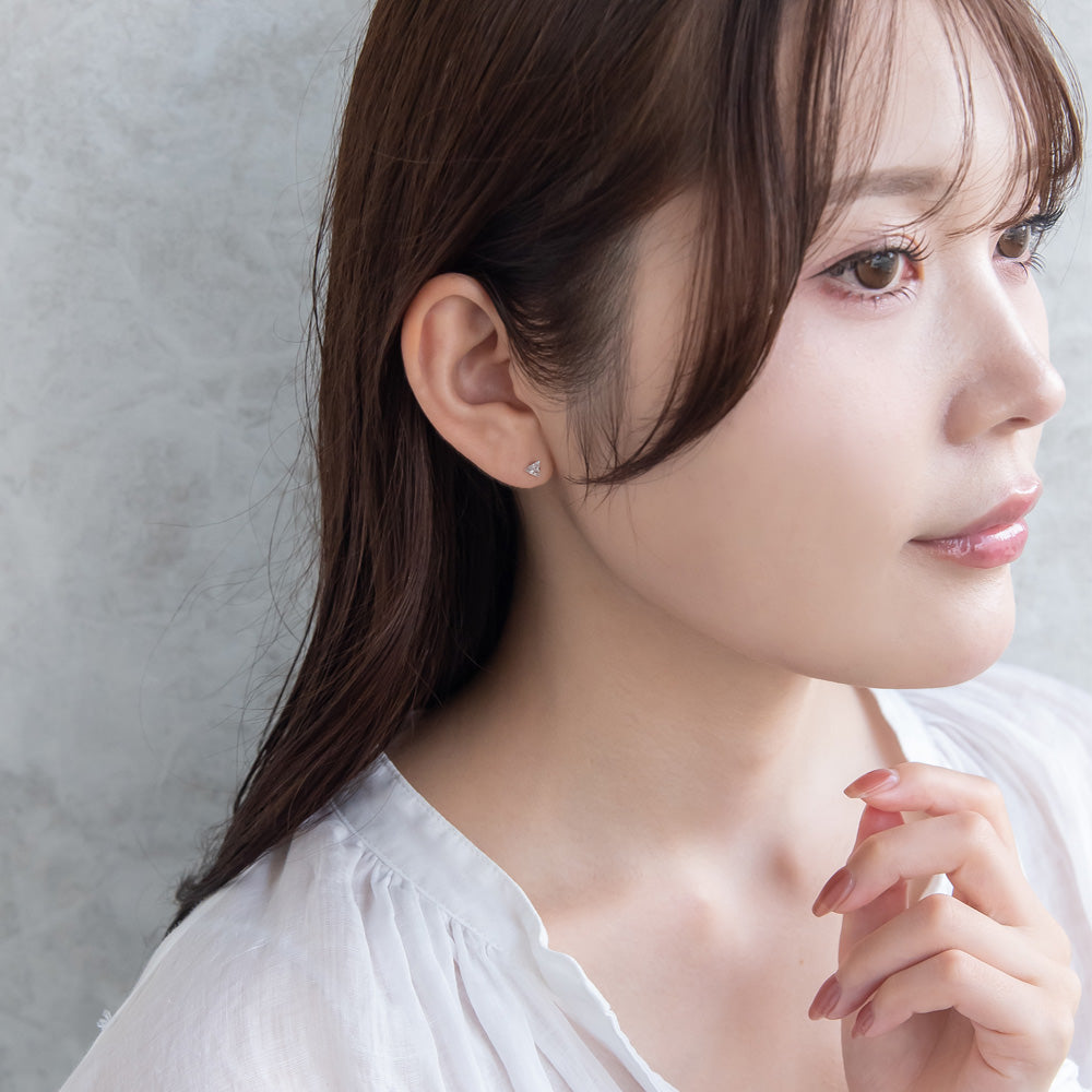 925 Silver Mini CZ Triangle Studs