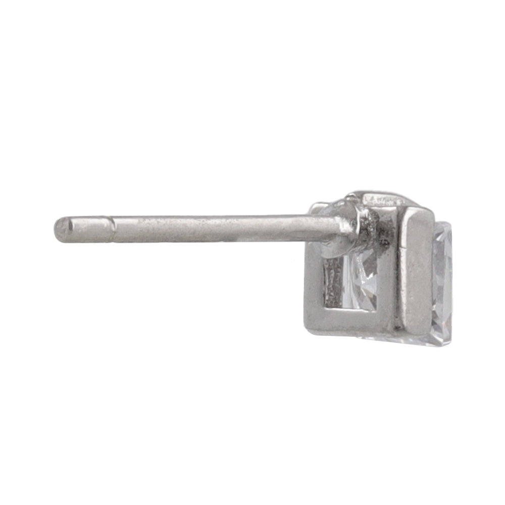925 Silver Mini CZ Square Studs