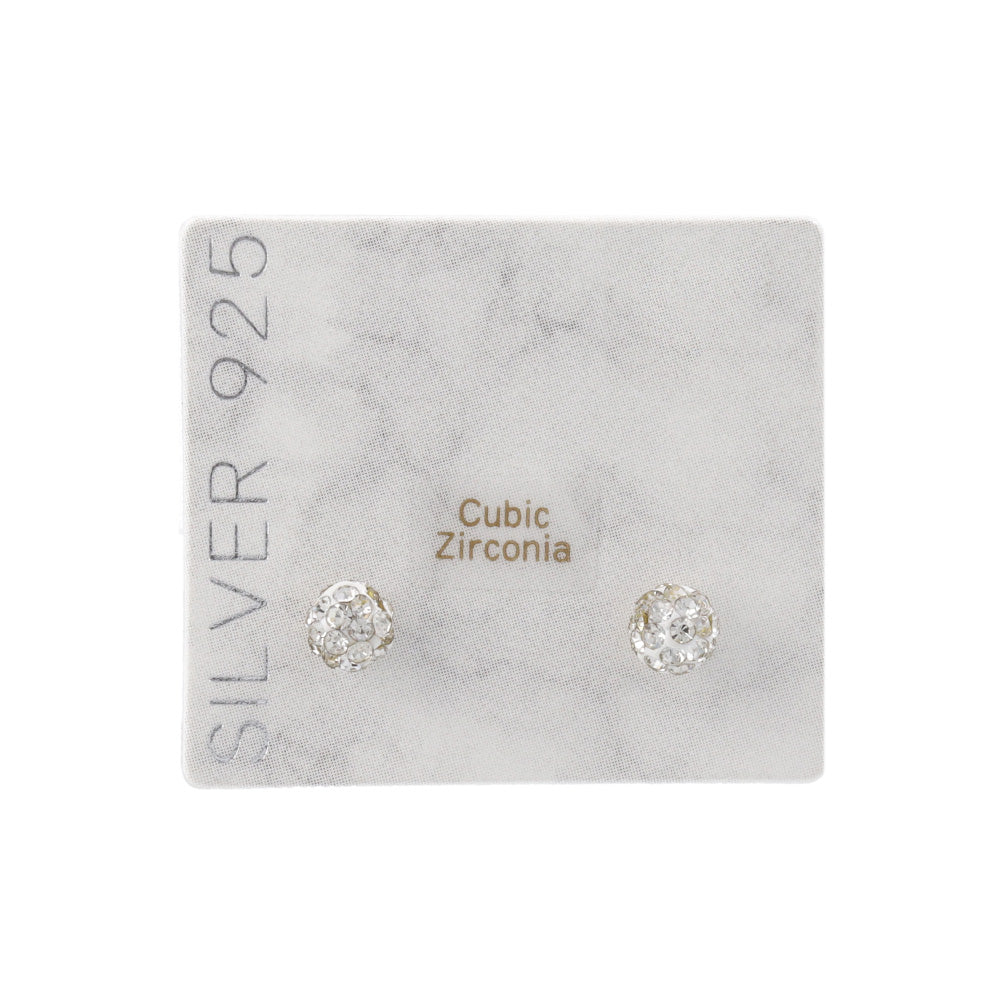 925 Silver Mini CZ Ball Studs