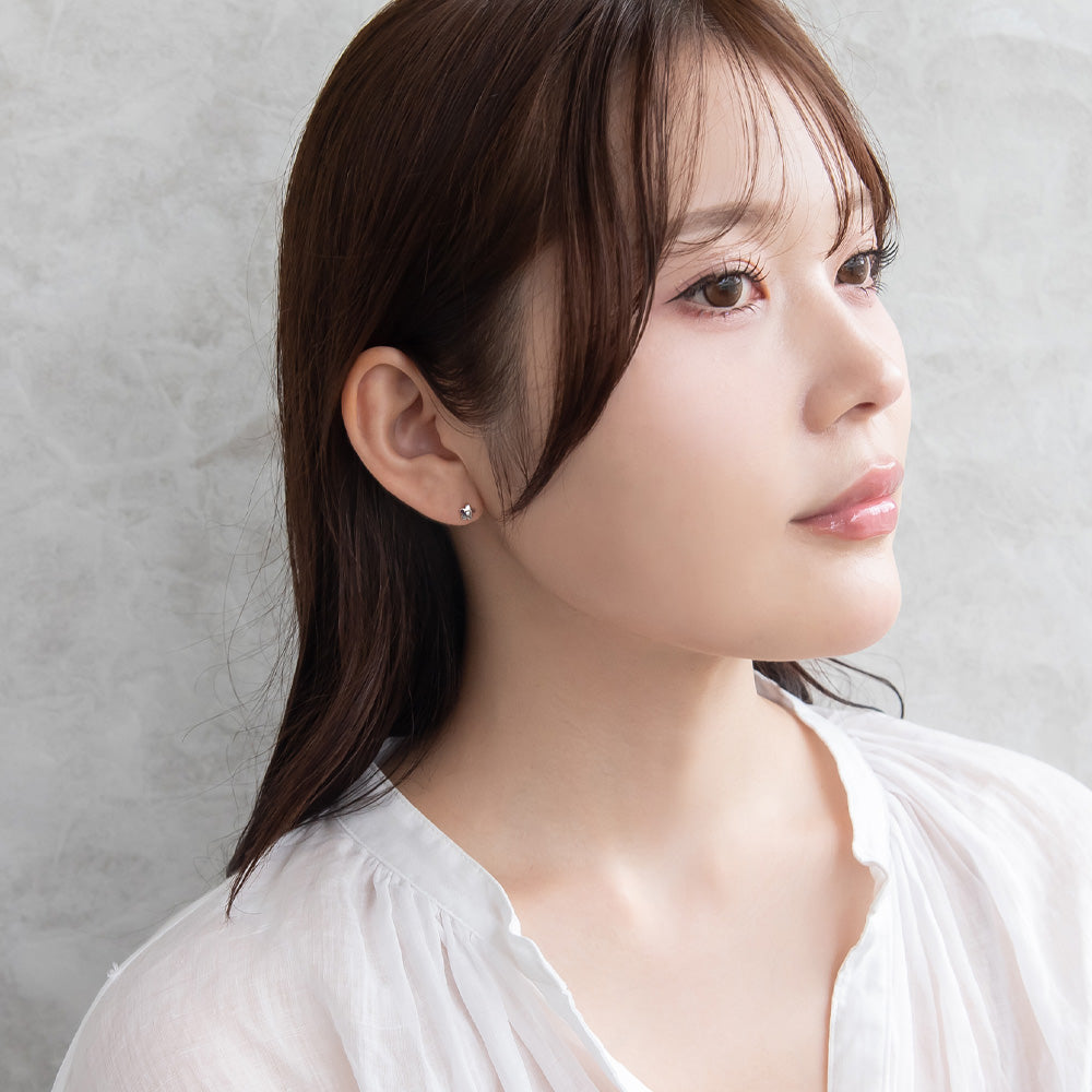 925 Silver Mini CZ Flower Studs