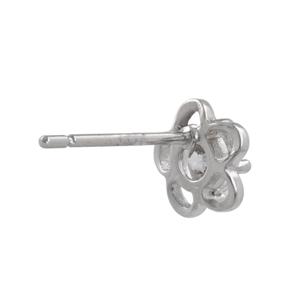 925 Silver Mini CZ Flower Studs