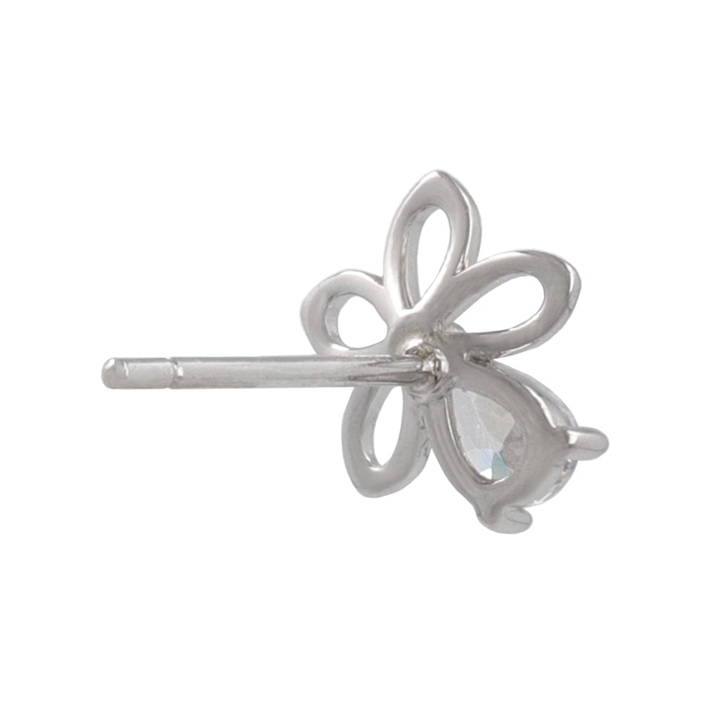 925 Silver Mini CZ Flower Studs