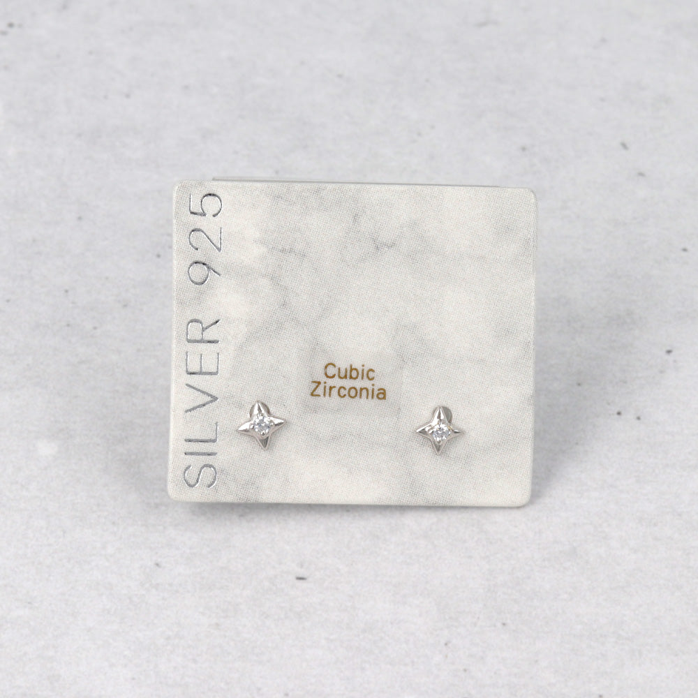 925 Silver Mini CZ Bright Star Studs