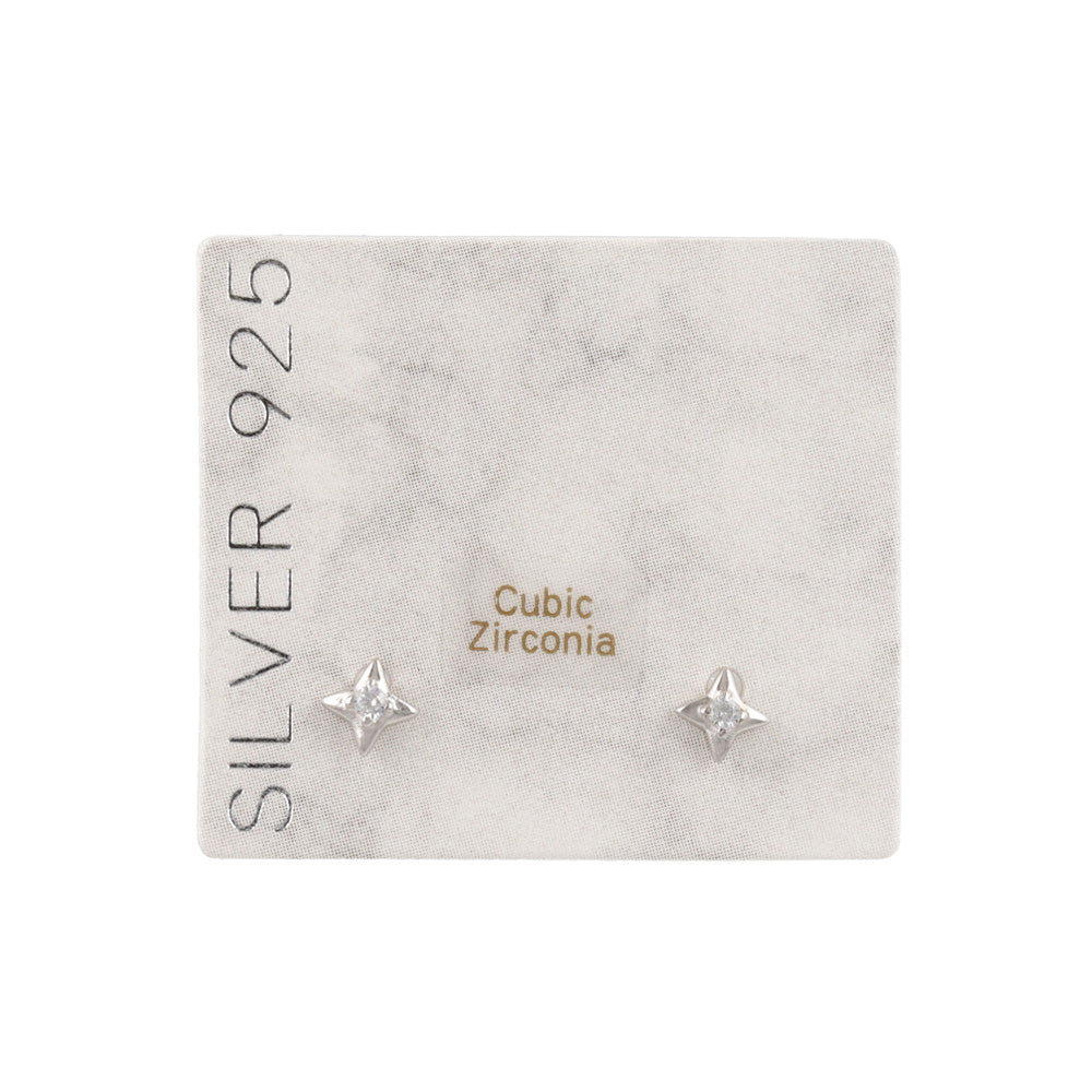 925 Silver Mini CZ Bright Star Studs