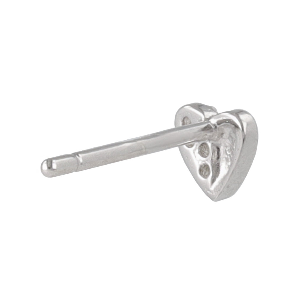 925 Silver Mini CZ Heart Studs
