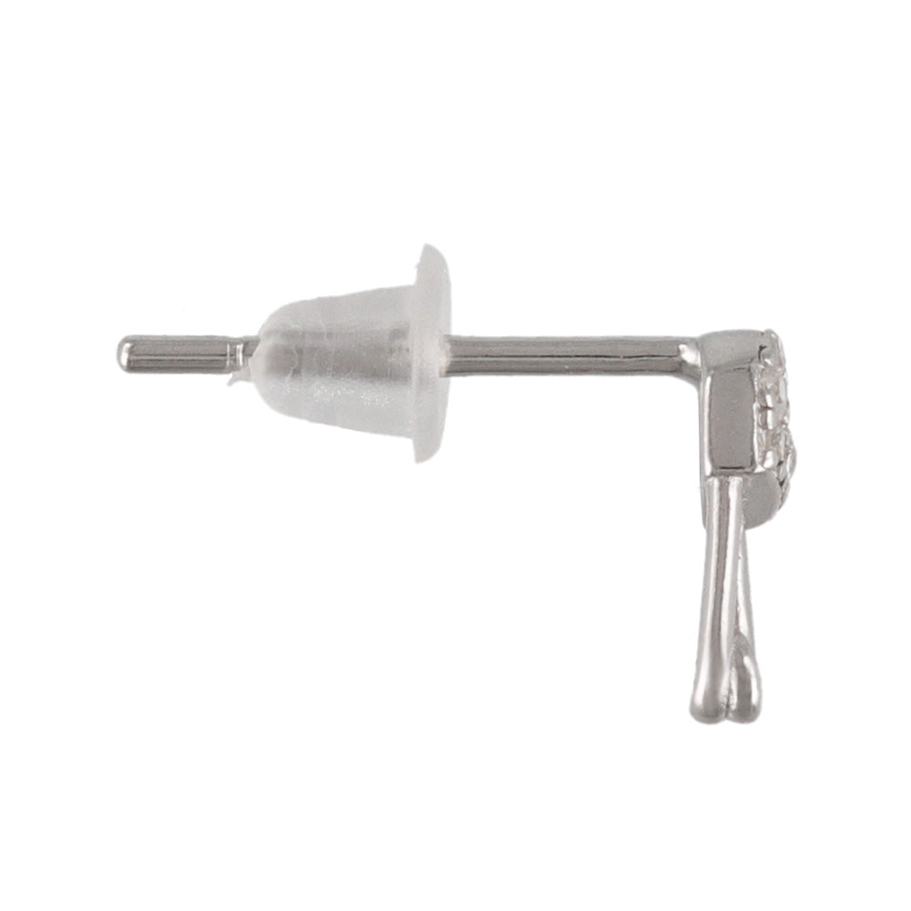 925 Silver Mini CZ Safety Pin Studs
