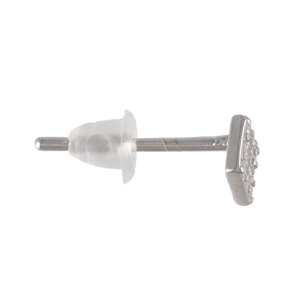 925 Silver Mini CZ Square Studs