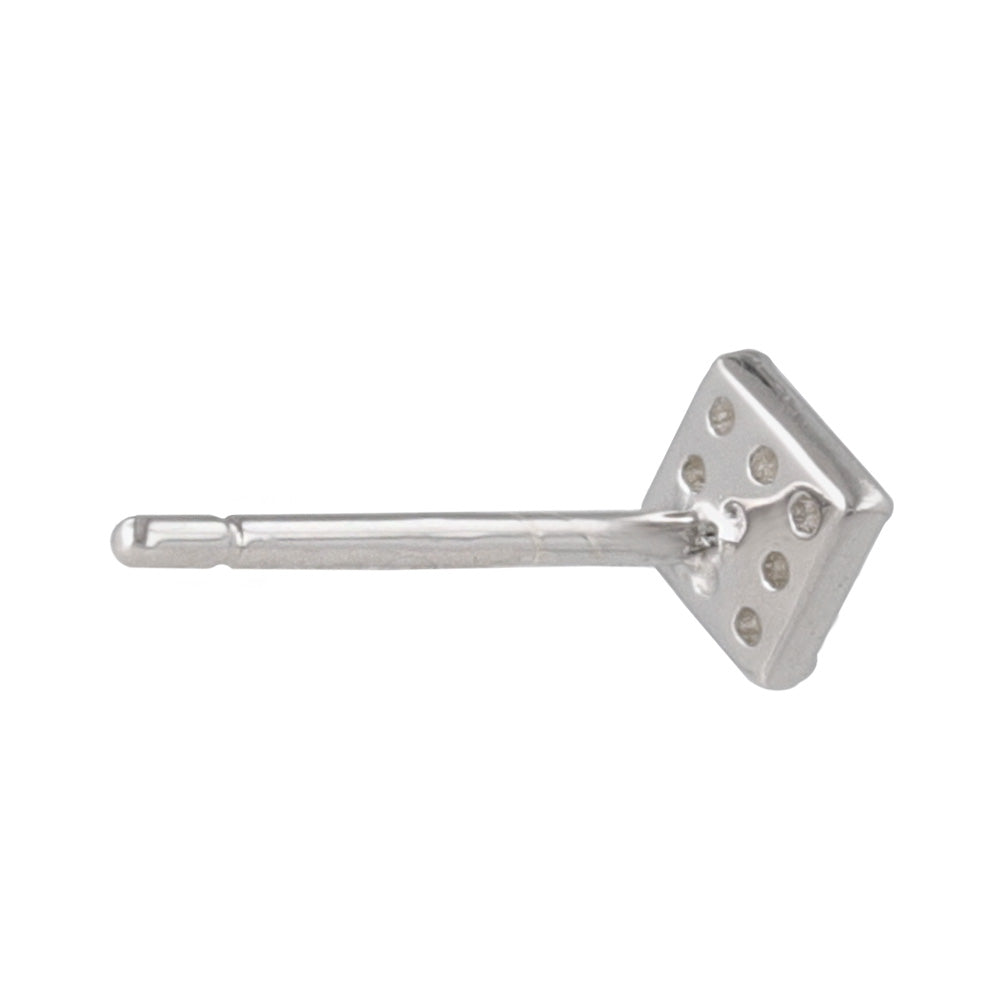 925 Silver Mini CZ Square Studs