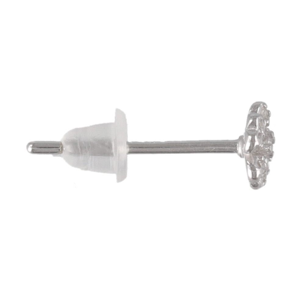925 Silver Mini CZ Clover Studs
