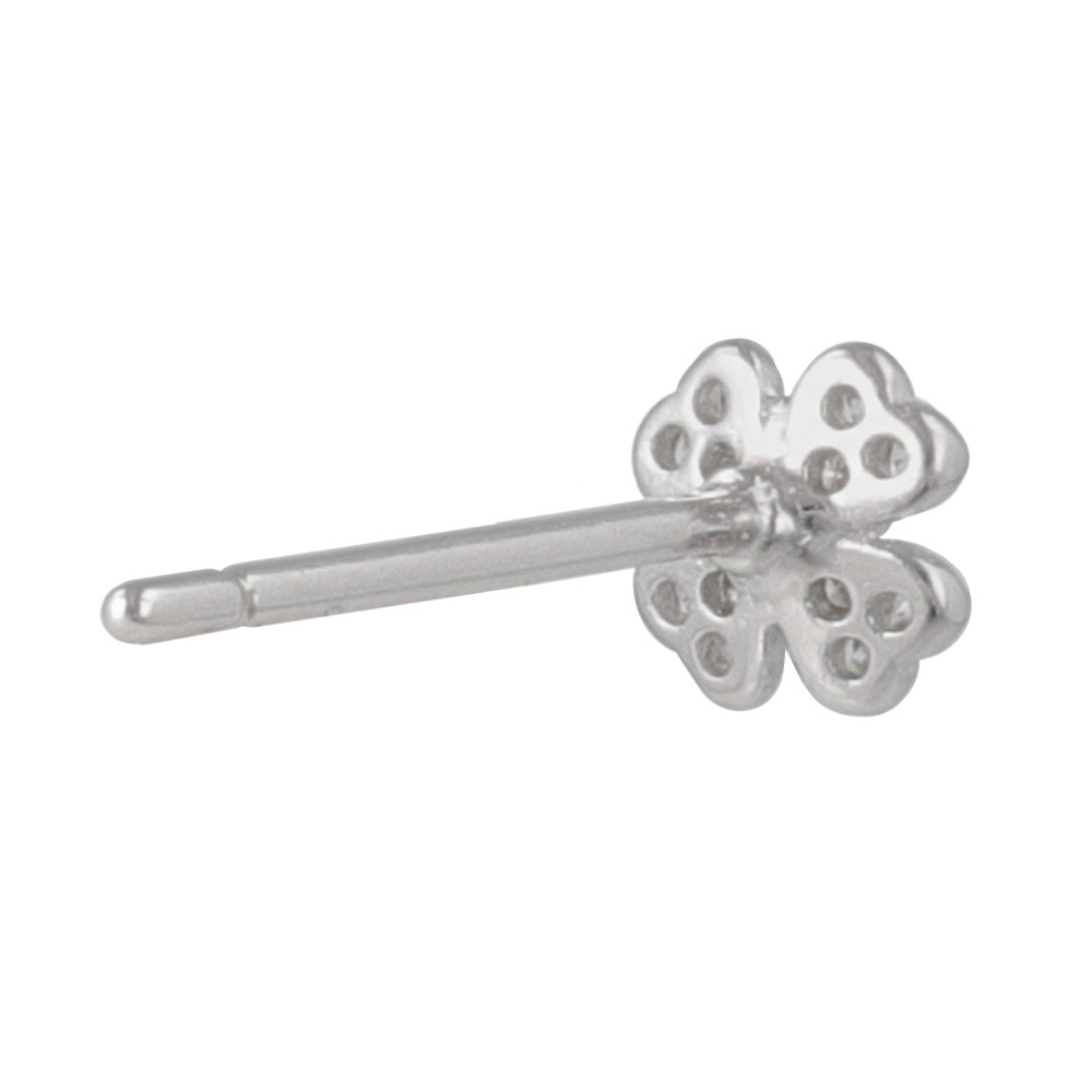 925 Silver Mini CZ Clover Studs