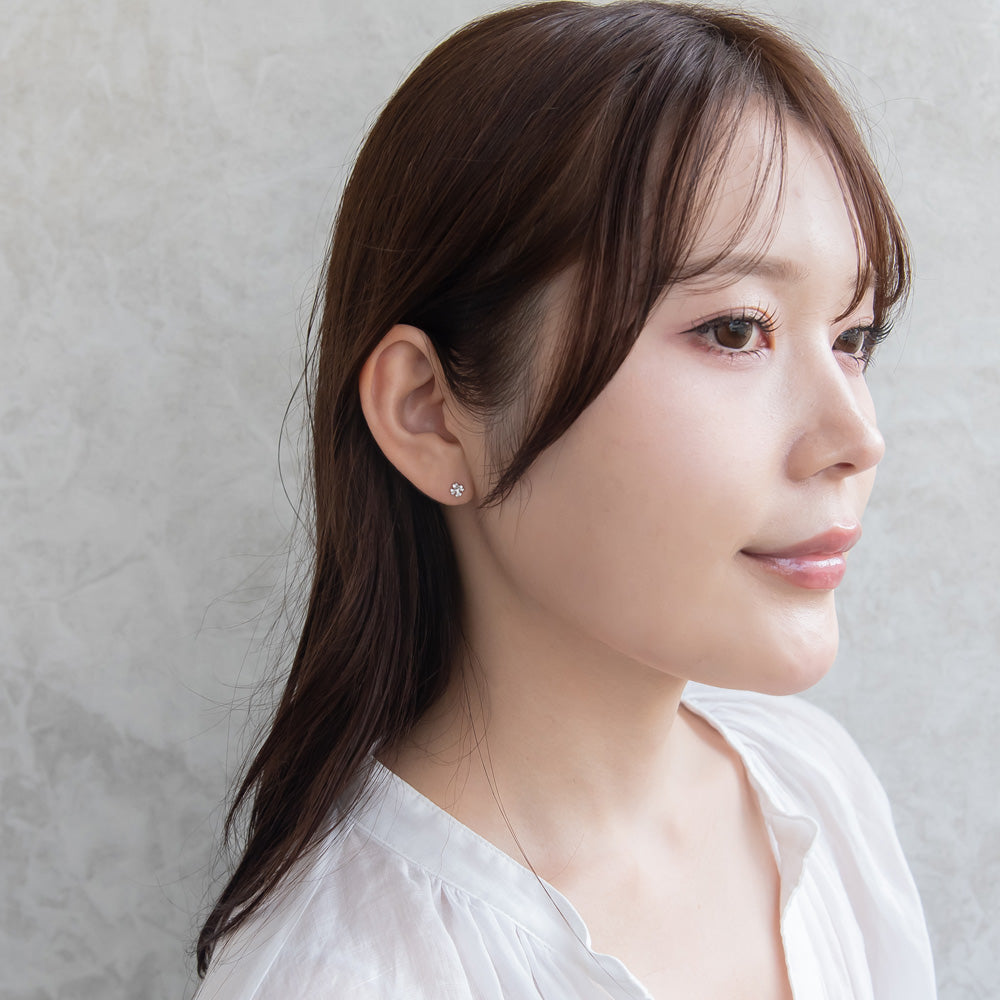 925 Silver Mini CZ Clover Studs