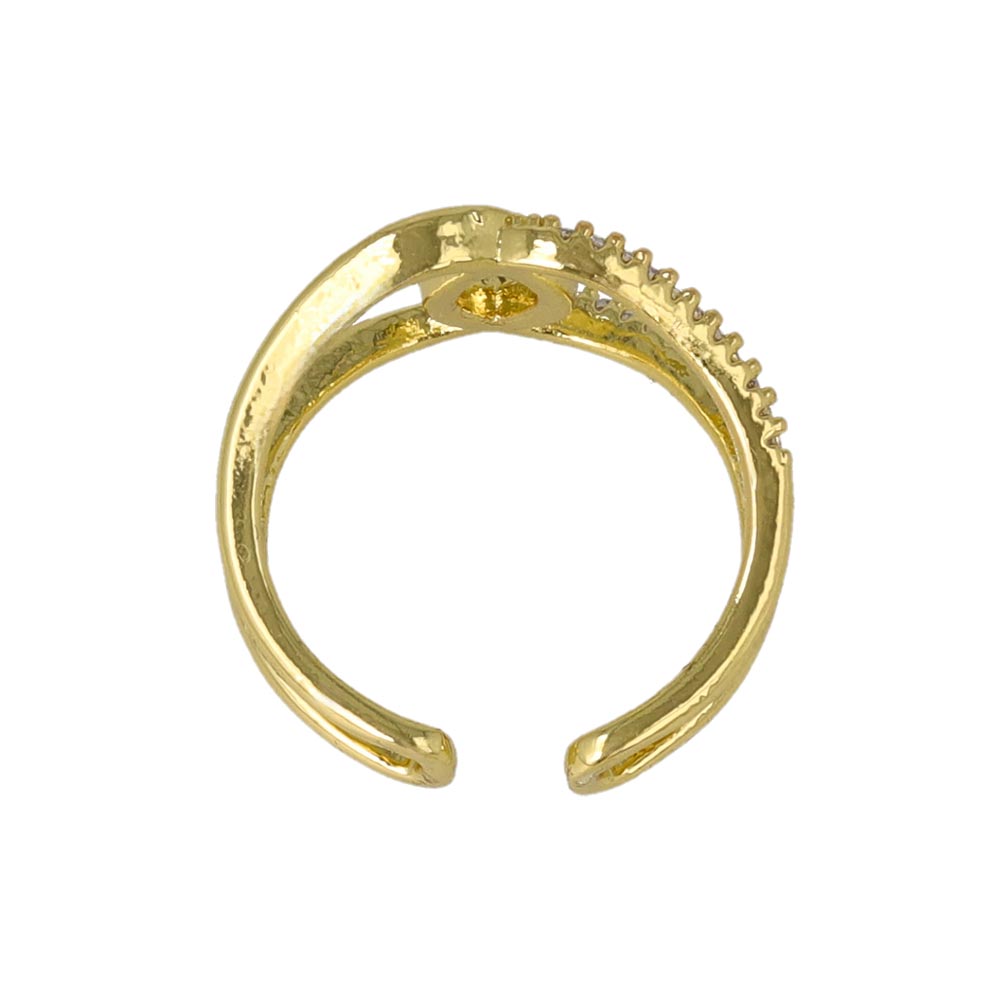 Half Pave Loop Open Ring