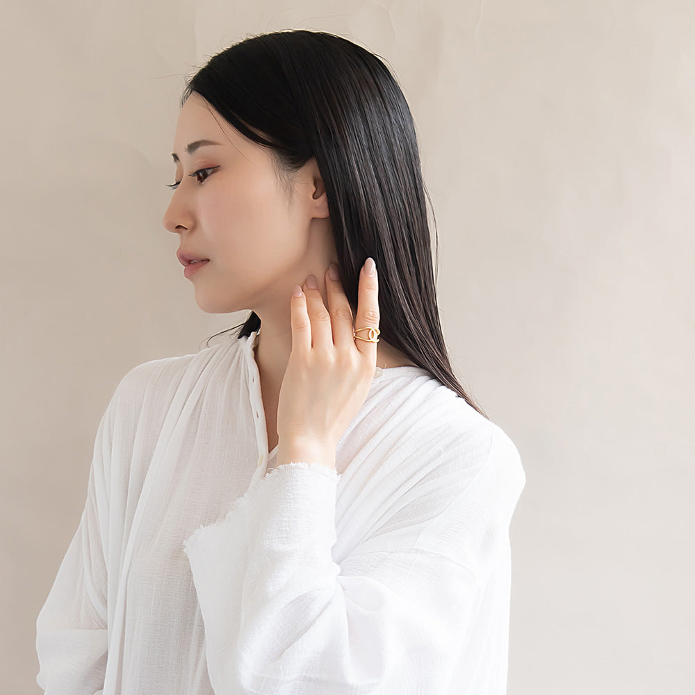 Half Pave Loop Open Ring