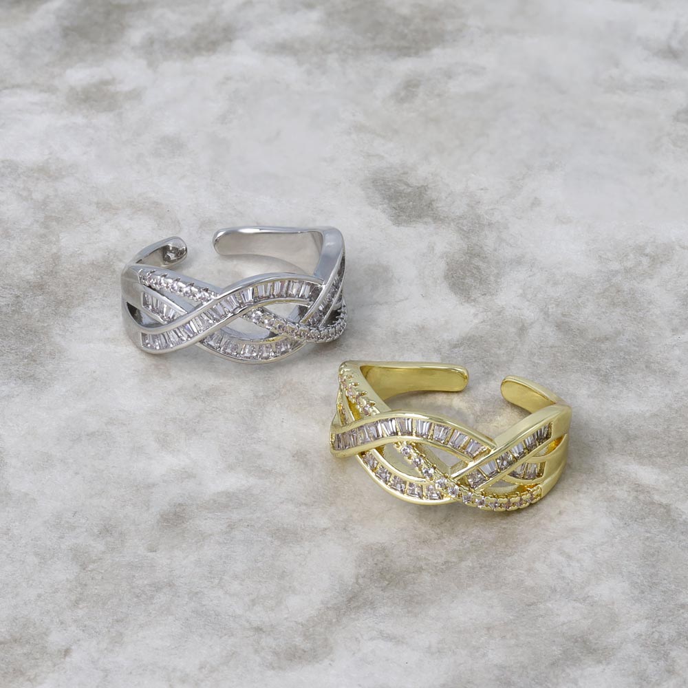 Dazzling Braided Open Ring