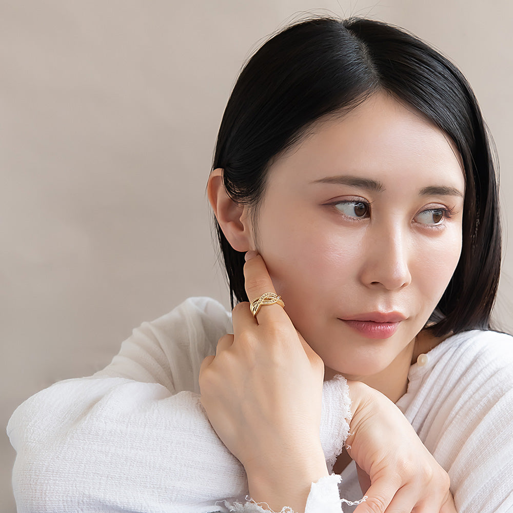 Dazzling Braided Open Ring