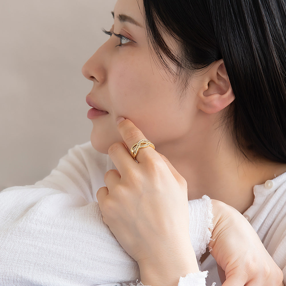 Dazzling Braided Open Ring