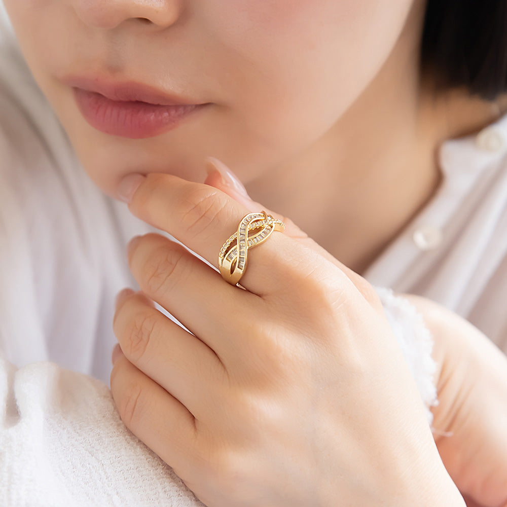 Dazzling Braided Open Ring