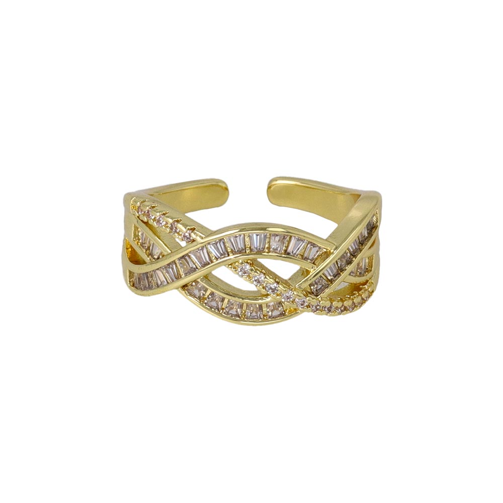 Dazzling Braided Open Ring