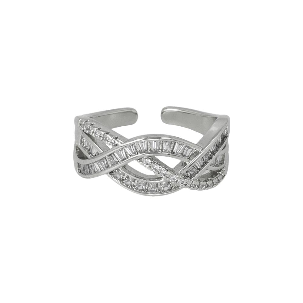 Dazzling Braided Open Ring