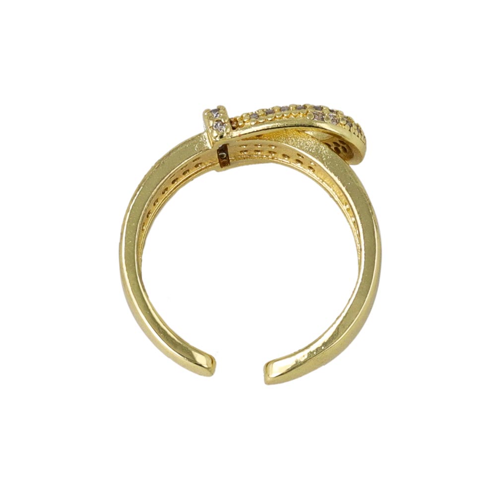 CZ Pave Buckle Open Ring