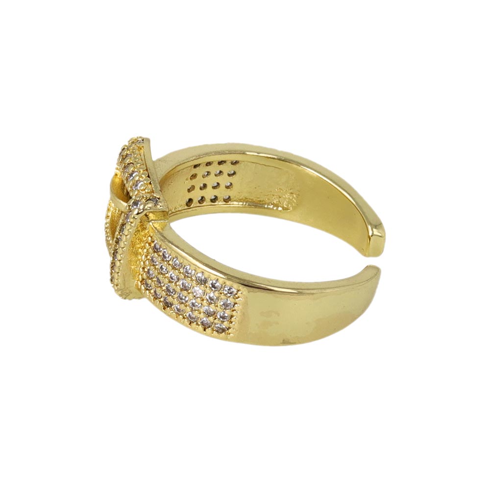 CZ Pave Buckle Open Ring