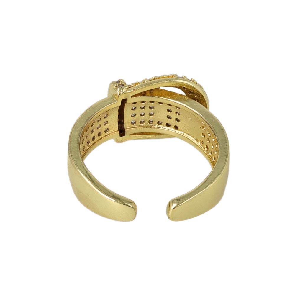 CZ Pave Buckle Open Ring
