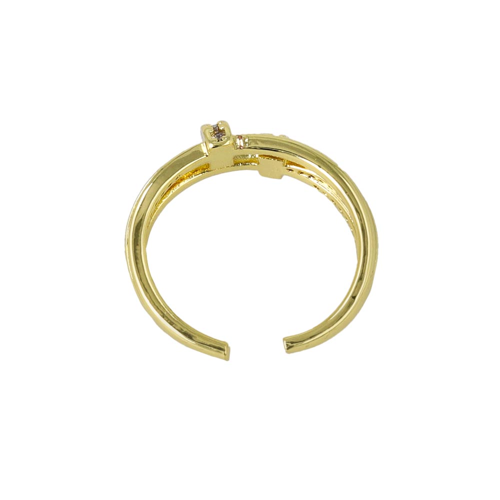 CZ Double Strand Open Ring