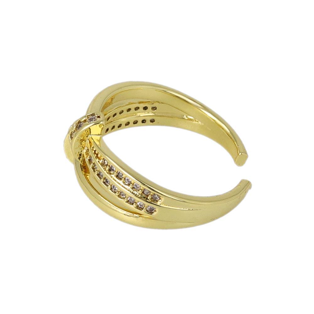 CZ Double Strand Open Ring