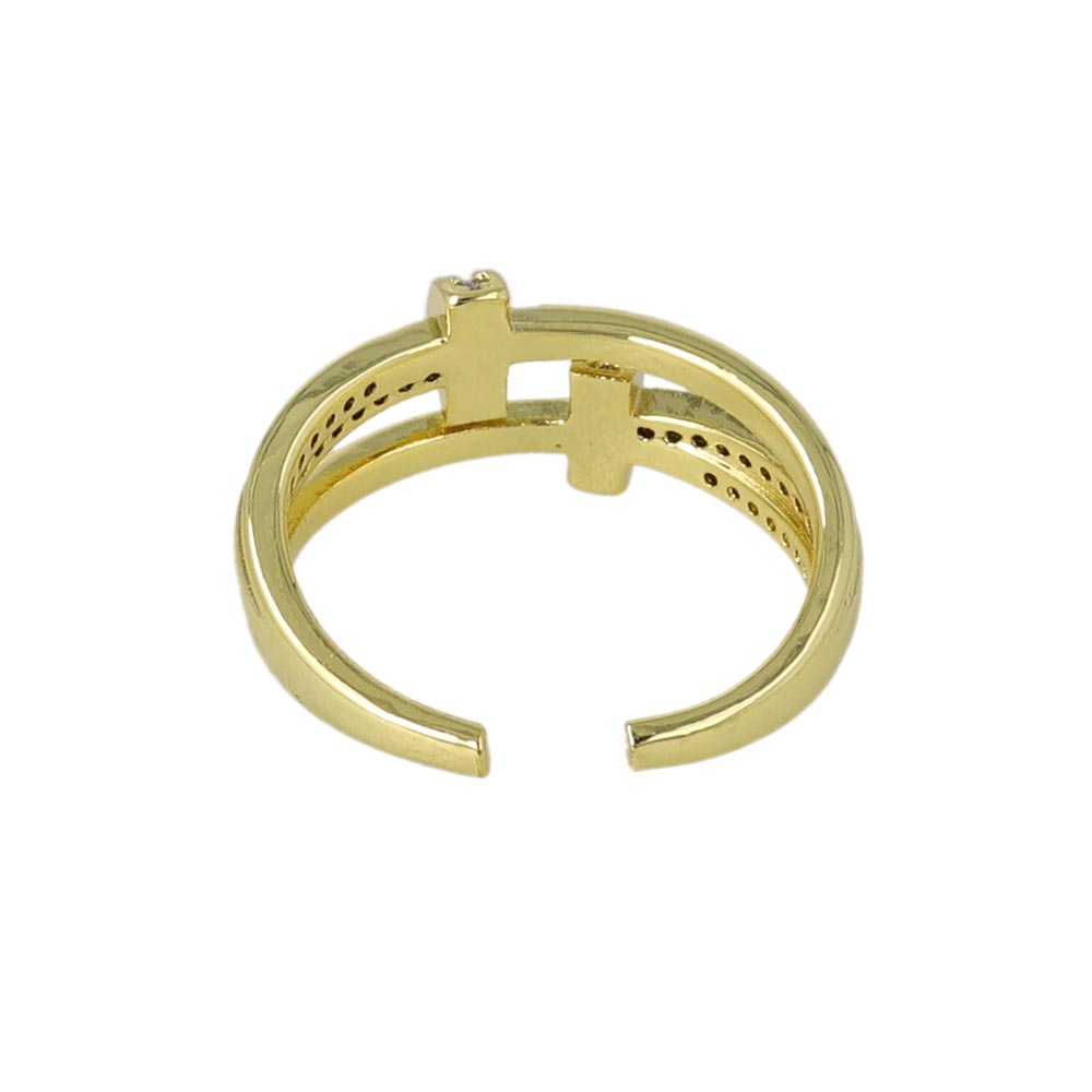 CZ Double Strand Open Ring
