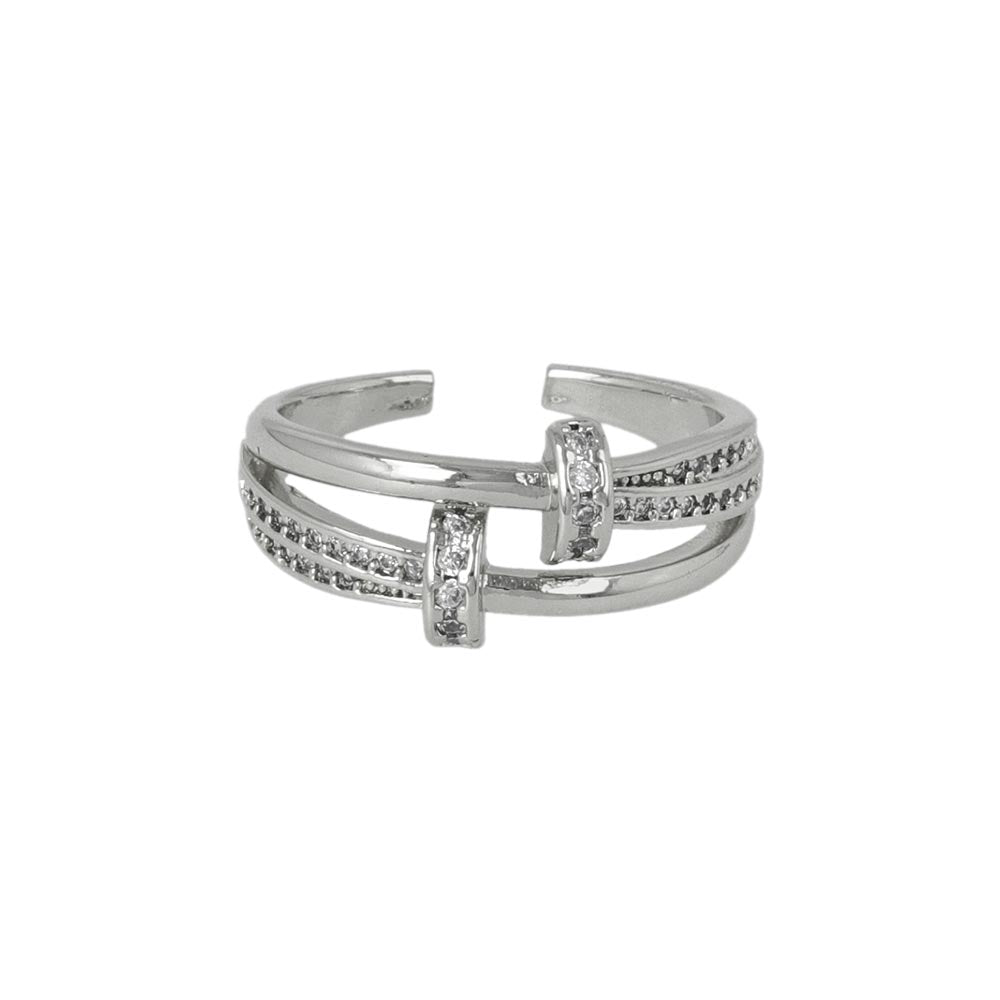 CZ Double Strand Open Ring