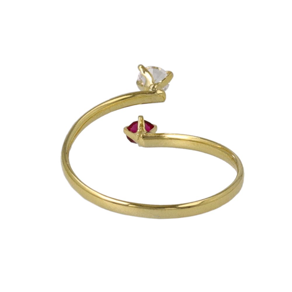 Two Stone Bypass Pinky Ring