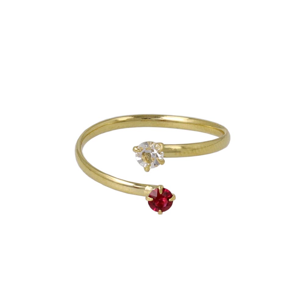 Two Stone Bypass Pinky Ring