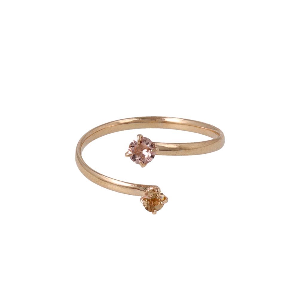 Two Stone Bypass Pinky Ring