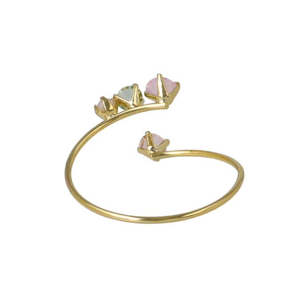 Gemmed Bypass Pinky Ring
