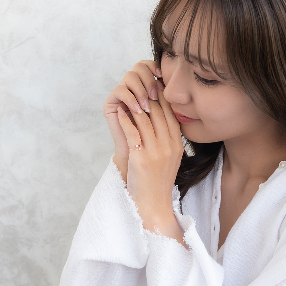 Gemmed Bypass Pinky Ring