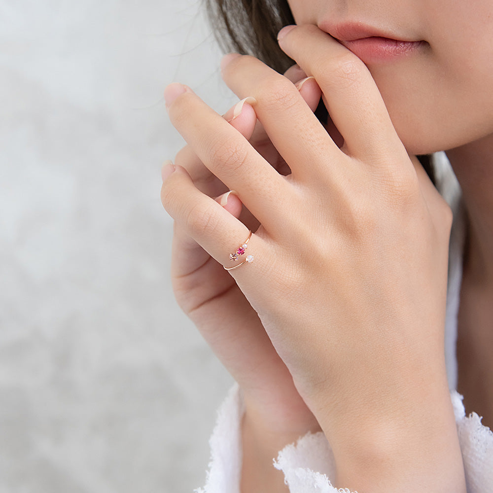 Gemmed Bypass Pinky Ring