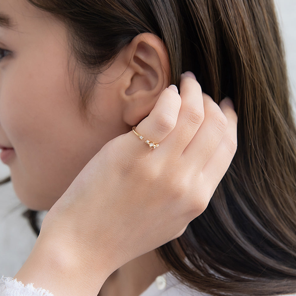 Multi Stone Open Pinky Ring