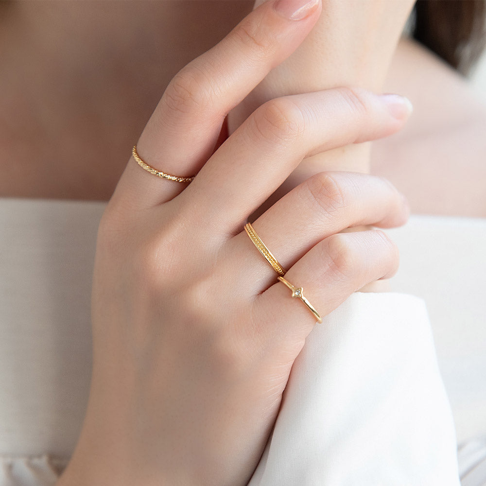 Textured Ring Stack Set
