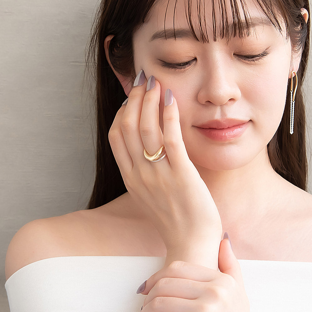 Mixed Metal Finish Ring Set